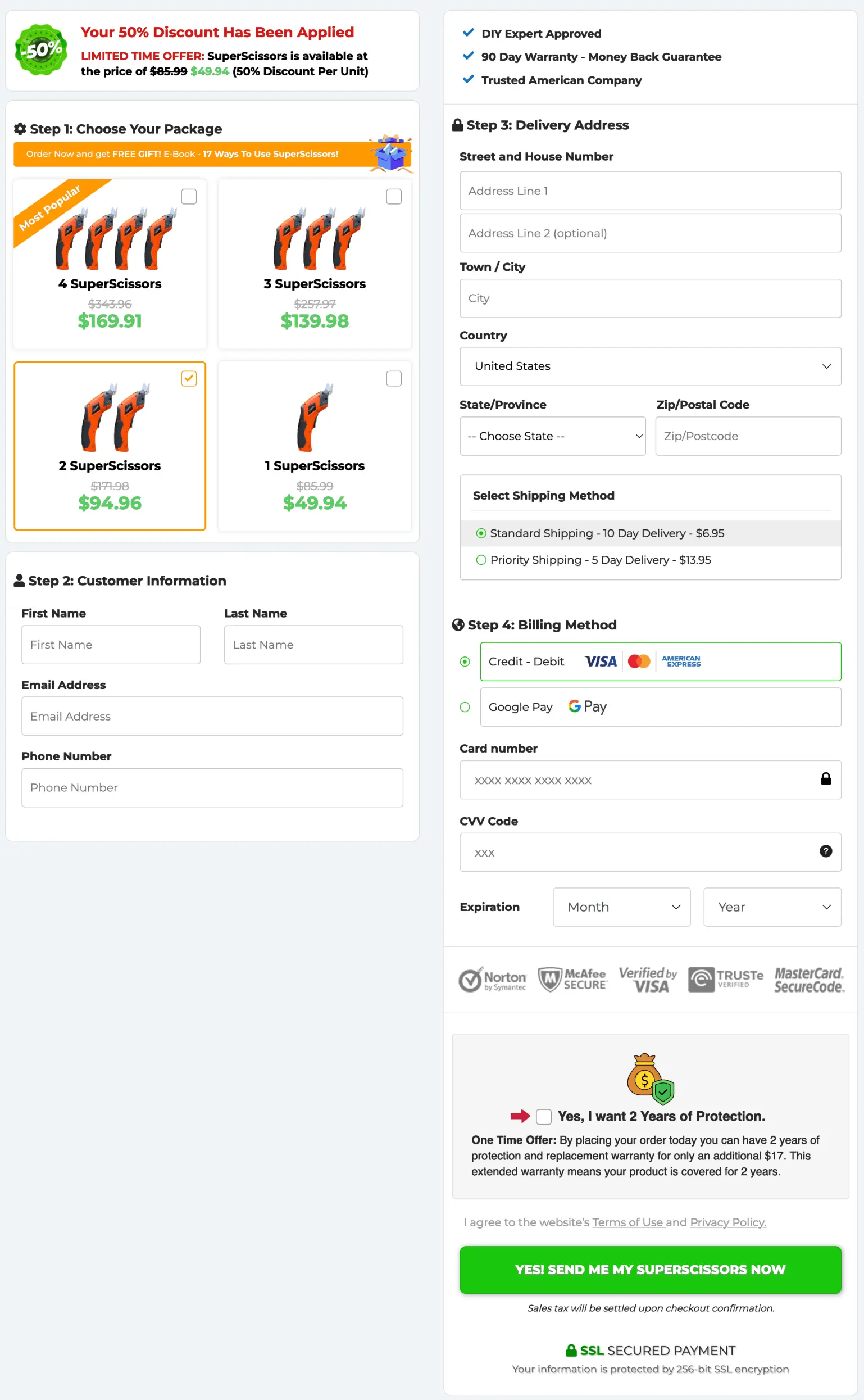 ProstaThrive checkout page